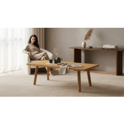 STOLIK KAWOWY z Drewna Litego  Dębowego - Jesionowego  STK-914