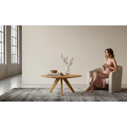 STOLIK KAWOWY z Drewna Litego  Dębowego - Jesionowego  STK-908