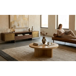 STOLIK KAWOWY z Drewna Litego  Dębowego - Jesionowego  STK-909