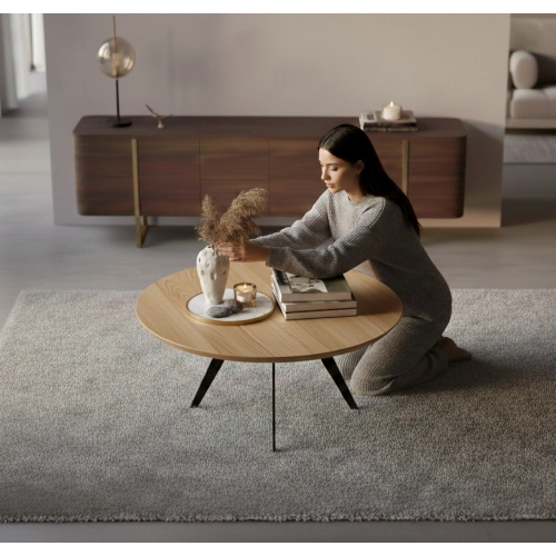 STOLIK KAWOWY z Drewna Litego  Dębowego - Jesionowego  STK-918