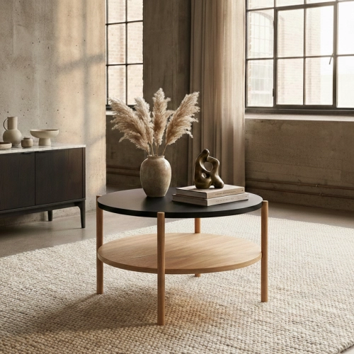 STOLIK KAWOWY z Drewna Litego  Dębowego - Jesionowego  STK-905