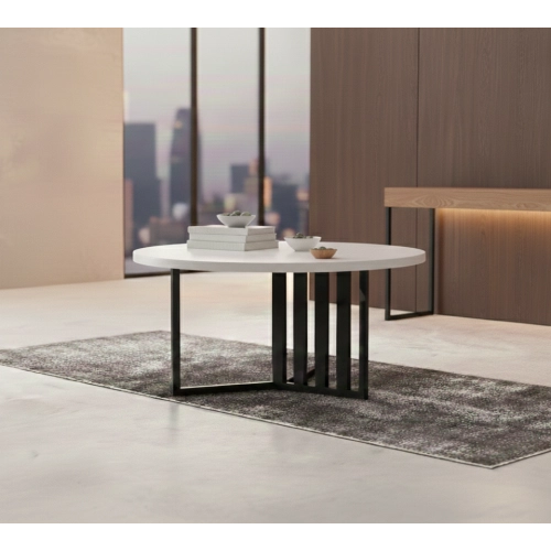 STOLIK KAWOWY Metalowy Blat Biały Płyta MDF  STK-923