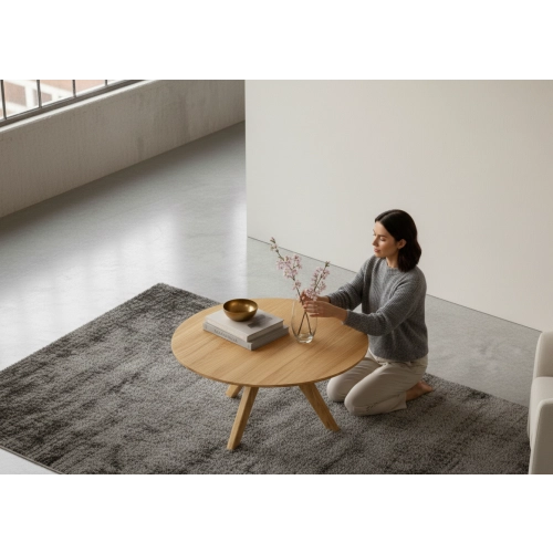 STOLIK KAWOWY z Drewna Litego  Dębowego - Jesionowego  STK-908