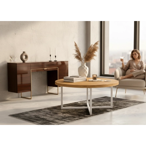 STOLIK KAWOWY z Drewna Litego  Dębowego - Jesionowego  STK-912