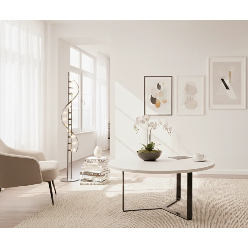 STOLIK KAWOWY Metalowy Blat Biały Płyta MDF  STK-922