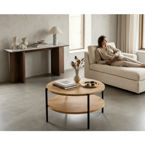 STOLIK KAWOWY z Drewna Litego  Dębowego - Jesionowego  STK-903