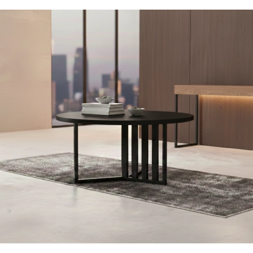 STOLIK KAWOWY Metalowy Blat Czarny Płyta MDF  STK-924