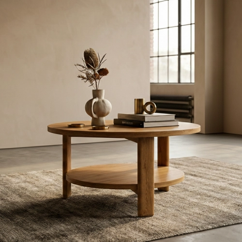 STOLIK KAWOWY z Drewna Litego  Dębowego - Jesionowego  STK-907