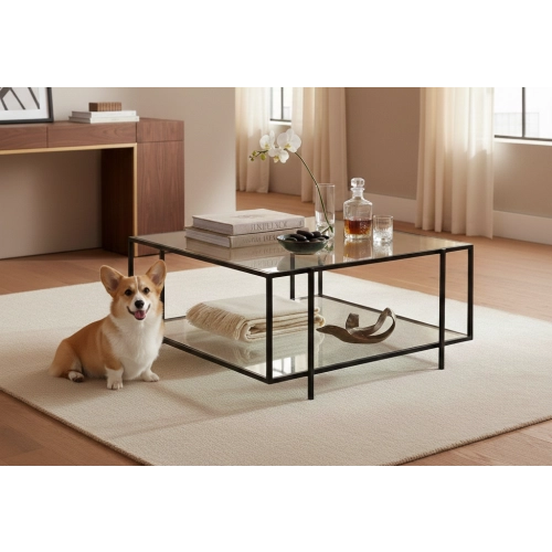 ST-75 STOLIK KAWOWY STAL NIERDZEWNA POLEROWANA - SZCZOTKOWANA SZYBA HARTOWANA