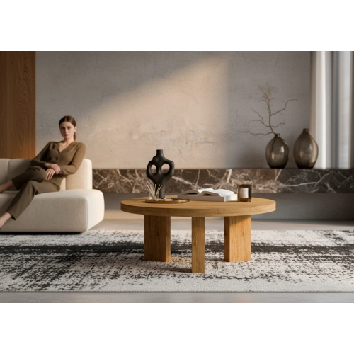 STOLIK KAWOWY z Drewna Litego  Dębowego - Jesionowego  STK-910