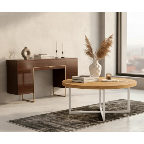 STOLIK KAWOWY z Drewna Litego  Dębowego - Jesionowego  STK-912