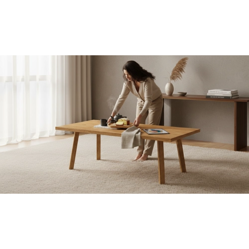 STOLIK KAWOWY z Drewna Litego  Dębowego - Jesionowego  STK-914