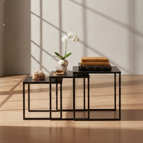 KOMPLET STOLIKÓW KAWOWY 3 w 1 STAL STK-155