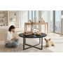 STOLIK KAWOWY Metalowy Blat Czarny Płyta MDF  STK-926