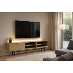 Szafka RTV-55 Drewno Lite Dąb Loft Lakier Rozmiary od 100 cm do 200 cm PREMIUM