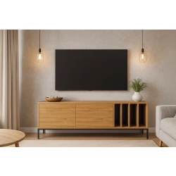 Szafka RTV-73 Drewno Lite Dąb Loft Lakier Rozmiary od 100 cm do 200 cm PREMIUM