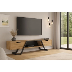 Szafka RTV-75 Drewno Lite Dąb Loft Lakier Rozmiary od 100 cm do 200 cm PREMIUM