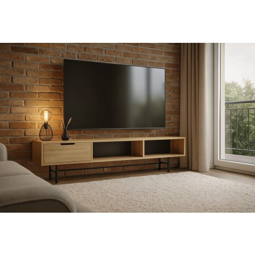 Szafka RTV-50 Drewno Lite Dąb Loft Lakier Rozmiary od 100 cm do 200 cm PREMIUM