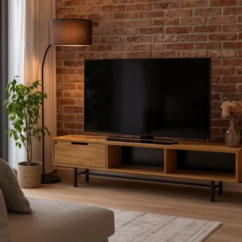 Szafka RTV-50 Drewno Lite Dąb Loft Lakier Rozmiary od 100 cm do 200 cm PREMIUM