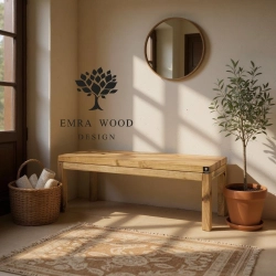 Ławka Do Wiatrołapu Przedpokoju Holu Drewno Lite Dąb Loft LB-80 Rozmiary od 60 cm do 160 cm