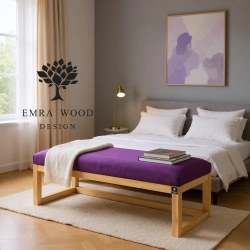 Ławka Pufa Tapicerowana Siedzisko Gładkie Fioletowy LPG-2 Rozmiary od 50 cm do 200 cm