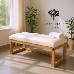 Ławka Pufa Tapicerowana Siedzisko Gładkie Ekoskóra Biały LPG-2 Rozmiary od 50 cm do 200 cm