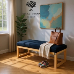 Ławka Pufa Tapicerowana Siedzisko Gładkie Granatowy LPG-2 Rozmiary od 50 cm do 200 cm