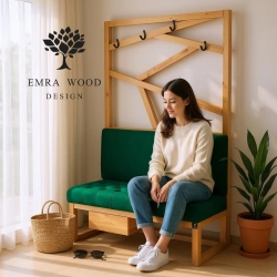 Ławka Szafka Pufa Pikowane Siedzisko Butelkowa Zieleń Wieszak LPP-16 Rozmiary od 50 cm do 200 cm