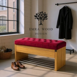 Ławka Szafka Pufa Pikowane Siedzisko Bordowy LPS-3 Rozmiary od 50 cm do 200 cm