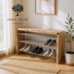 Regał  Na Buty Drewno Lite  RDD-23 Dąb  Rozmiary od 50 cm do 120 cm