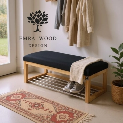 Ławeczka Pufa Tapicerowana Siedzisko Gładkie Czarny LPG-4 Rozmiary od 50 cm do 200 cm