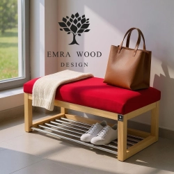 Ławka Pufa Tapicerowana Siedzisko Gładkie Czerwony LPG-4 Rozmiary od 50 cm do 200 cm