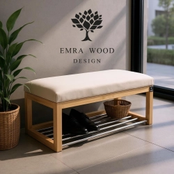 Ławka Pufa Tapicerowana Siedzisko Gładkie Beż LPG-4 Rozmiary od 50 cm do 200 cm