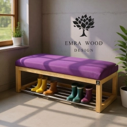 Ławka Pufa Tapicerowana Siedzisko Gładkie Fioletowy LPG-4 Rozmiary od 50 cm do 200 cm