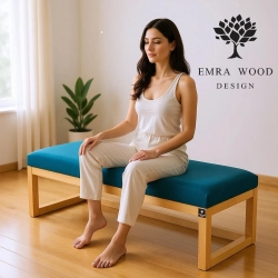 Ławka Pufa Tapicerowana Siedzisko Gładkie Turkus LPG-2 Rozmiary od 50 cm do 200 cm