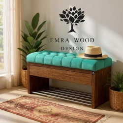 Ławka Szafka Pufa Pikowane Siedzisko Mięta LPS-3 Rozmiary od 50 cm do 200 cm