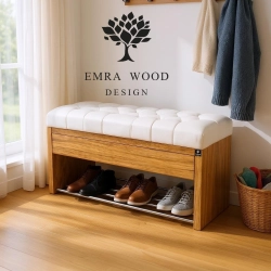 Ławka Szafka Pufa Pikowane Siedzisko Ekoskóra Biały LPS-3 Rozmiary od 50 cm do 200 cm