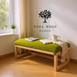 Ławka Pufa Tapicerowana Siedzisko Gładkie Zieleń Pistacja LPG-2 Rozmiary od 50 cm do 200 cm