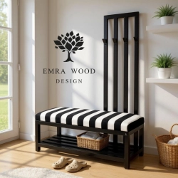 Ławka Metalowa Tapicerowana Pasy Classic 01 z Wieszakiem LGM-167 Rozmiary od 50 cm do 200 cm