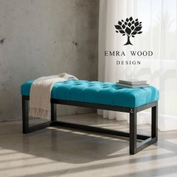 Ławeczka Pufa Pikowana Turkus Guzik Tapicerowany LPP-2 Rozmiary od 50 cm do 200 cm