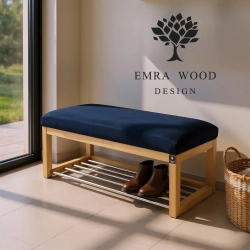 Ławka Pufa Tapicerowana Siedzisko Gładkie Granatowy LPG-4 Rozmiary od 50 cm do 200 cm