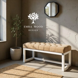 Ławeczka Pufa Pikowana Cappucino Guzik Tapicerowany LPP-2 Rozmiary od 50 cm do 200 cm