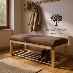 Ławka Pufa Tapicerowana Siedzisko Gładkie Brązowy LPG-4 Rozmiary od 50 cm do 200 cm