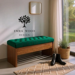 Ławka Szafka Pufa Pikowane Siedzisko Butelkowa Zieleń LPS-3 Rozmiary od 50 cm do 200 cm