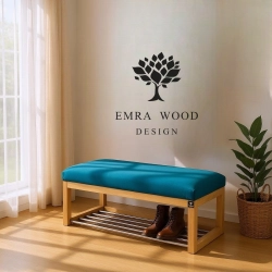 Ławeczka Pufa Tapicerowana Siedzisko Gładkie Niebieski LPG-4 Rozmiary od 50 cm do 200 cm