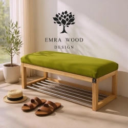 Ławeczka Pufa Tapicerowana Siedzisko Gładkie Zieleń Pistacja LPG-4 Rozmiary od 50 cm do 200 cm