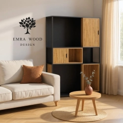 REGAŁ NA KSIĄŻKI METALOWE DREWNO LITE DĄB JESION OLCHA RNK-156