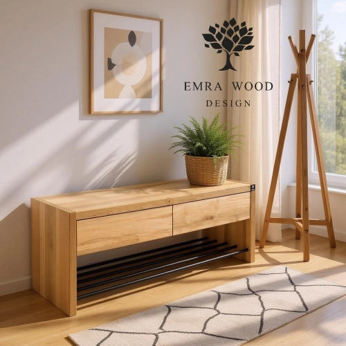 Regał Szafka Na Buty Drewno Lite  RDD-30 Dąb  Rozmiary od 50 cm do 120 cm