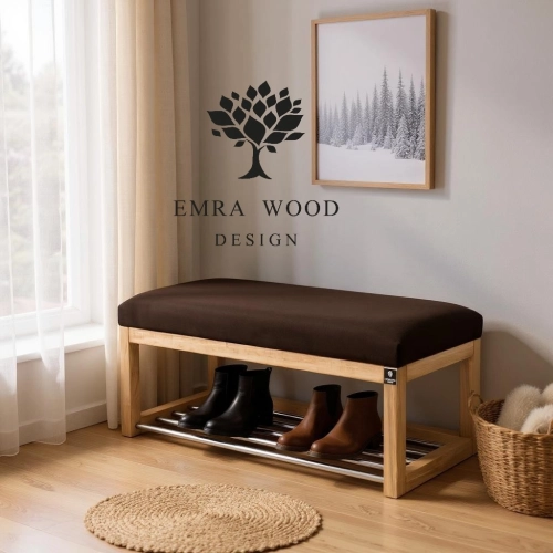 Ławka Pufa Tapicerowana Siedzisko Gładkie Brązowy LPG-4 Rozmiary od 50 cm do 200 cm