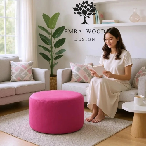 Pufa Okrągłą Kolory Rozmiary Tkanina Deluxe Fi 35 - 40 - 45 - 50 - 55 - 60 - 65 - 70 - 75 - 80 - 85 - 90 - 95 - 100 cm